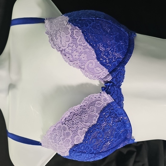 Victoria's Secret Dream Angels Plunge Bra 36C EUC Blue & Lavender - Picture 1 of 5